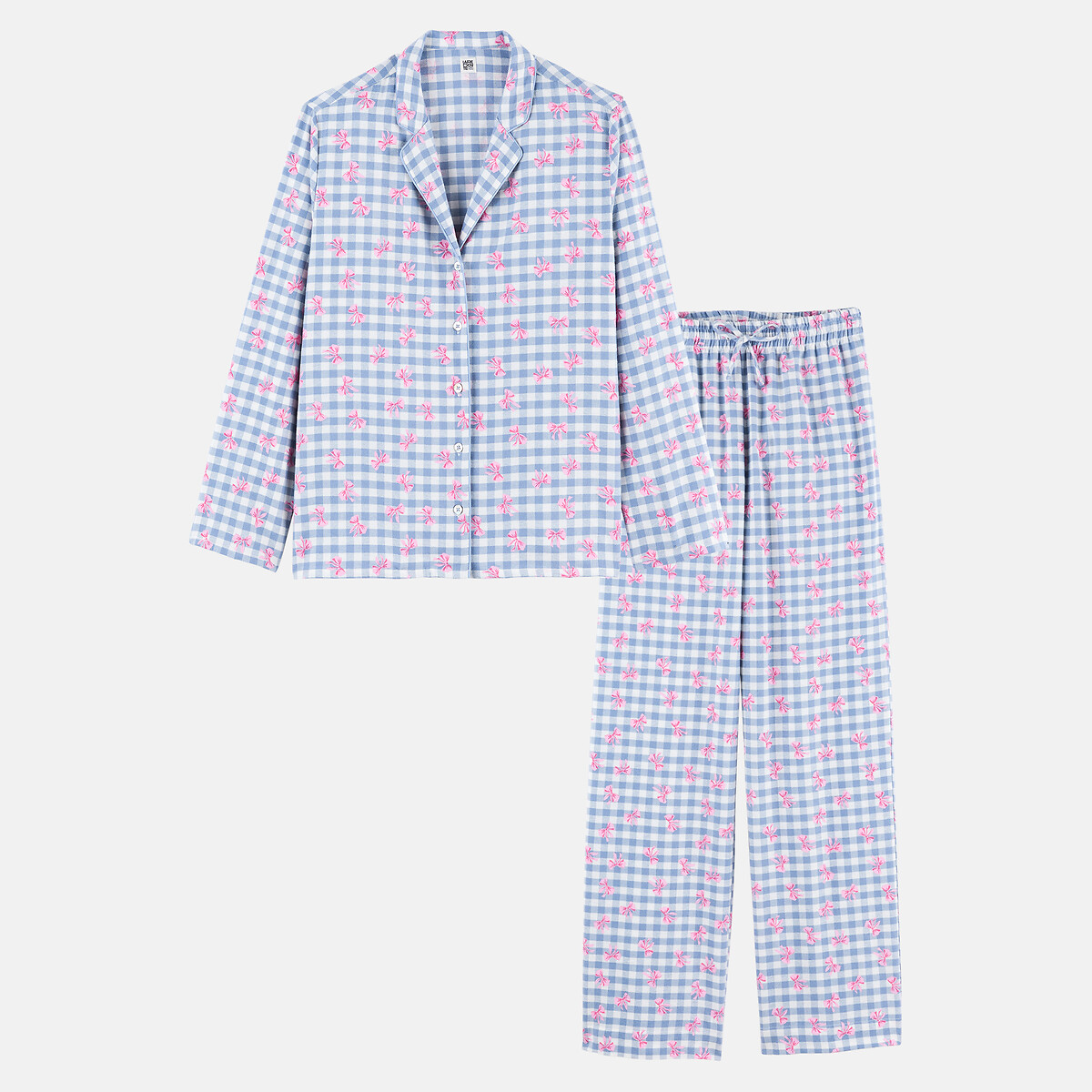 Pyjama en flanelle, carreaux imprimé noeuds imprimé, SO'HOME