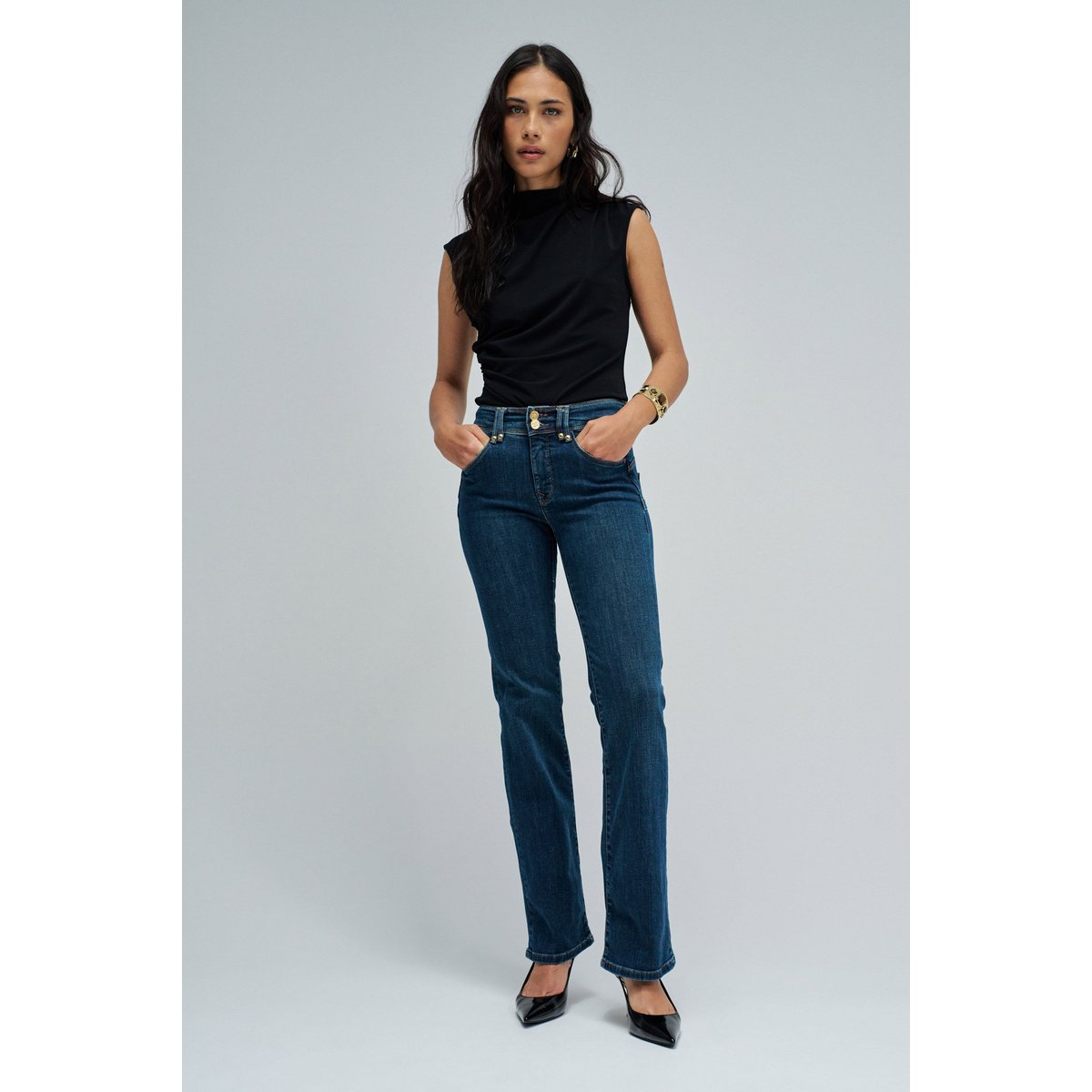 JEAN SECRET PUSH IN BOOTCUT bleu vintage, SALSA JEANS