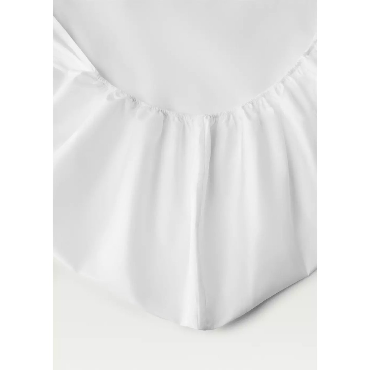 Drap-housse percale de coton 500 fils lit 135 cm blanc, MANGO HOME