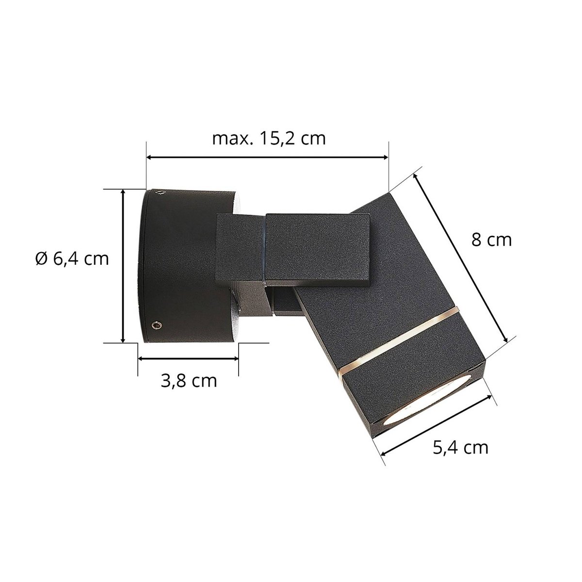 Luminaire extérieur en aluminium moderne anthracite, LUCANDE