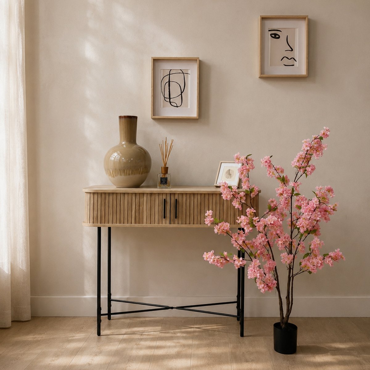 Cerisier artificiel rose 115cm rose, LIGNE DECO