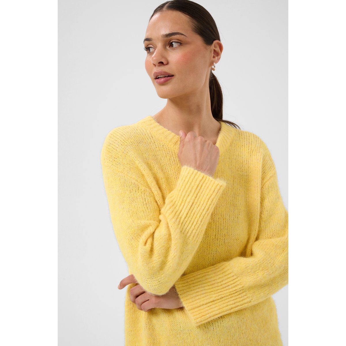 Pullover tricoté jaune sunlight, KAFFE