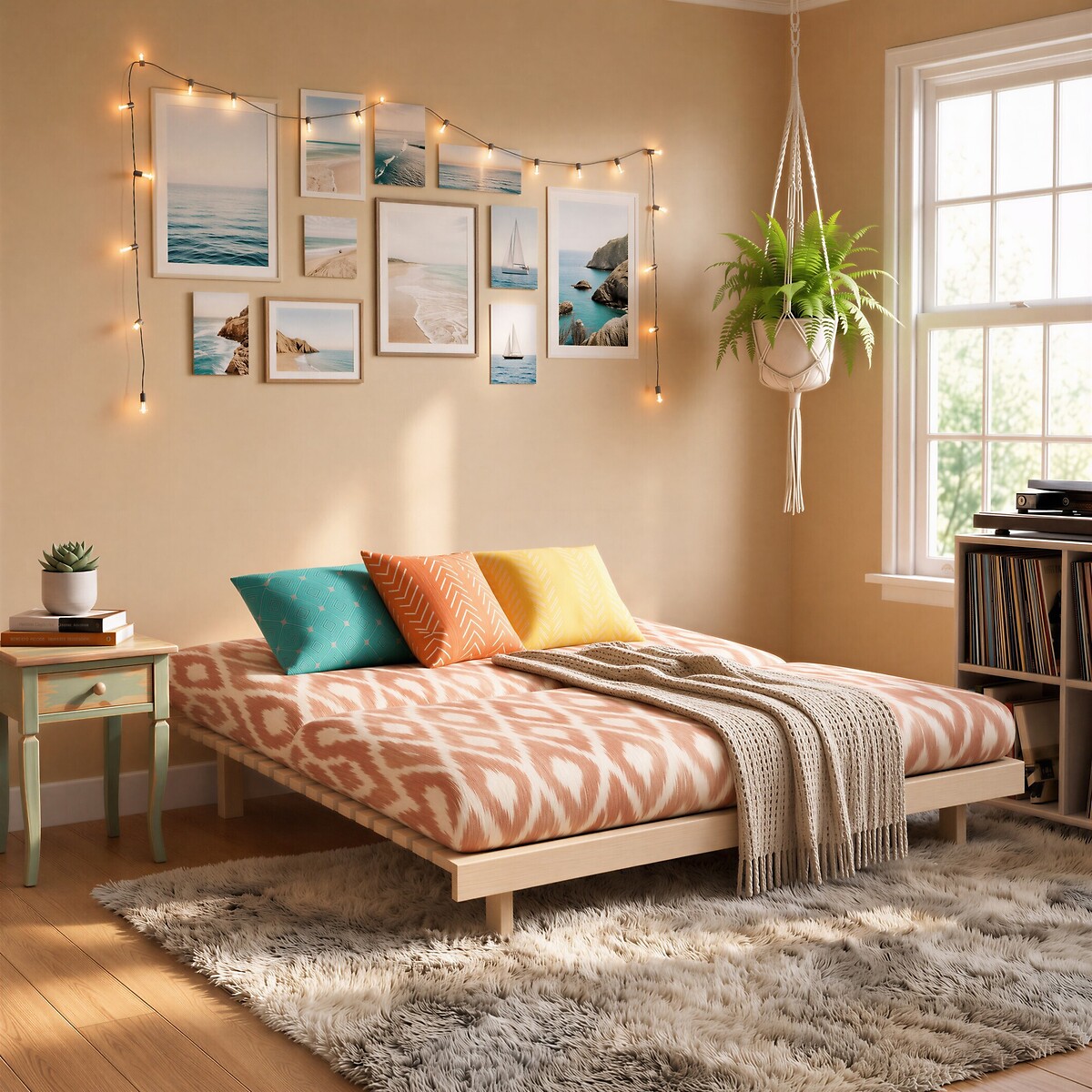 Nemuri Ikat Print Double Futon Sofa Bed orange, ÉDITÉ