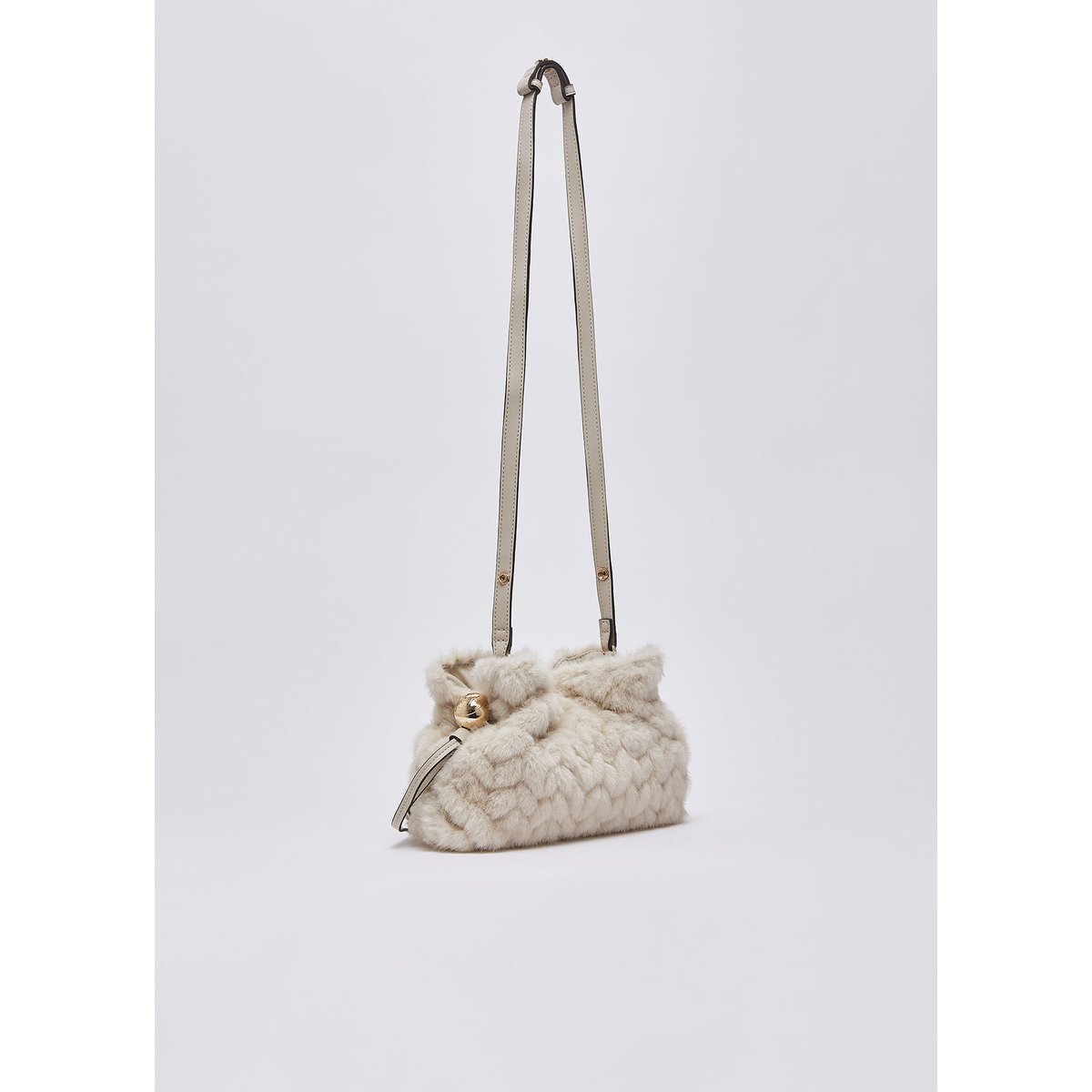Petit Sac Riccy en imitation fourrure crème, LIU JO