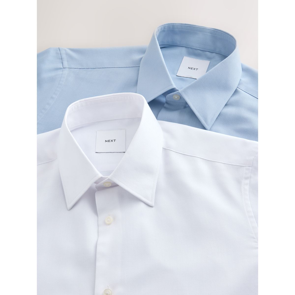 Chemise slim entretien facile, lot de 2 bleu/blanc, NEXT