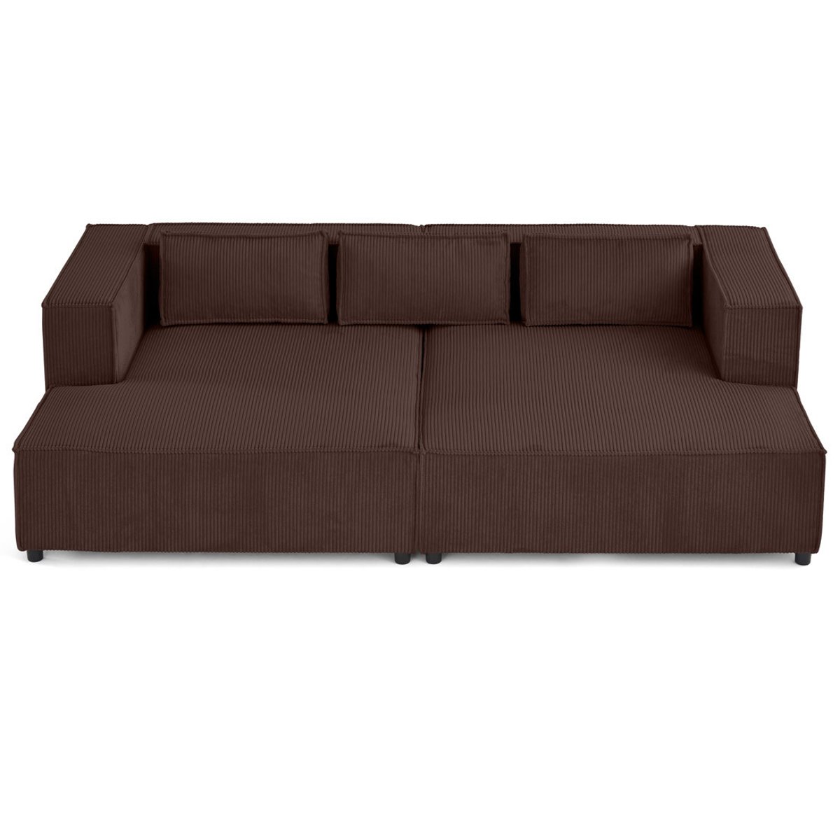 Canapé fixe 3 places - STELLA marron, BEST MOBILIER