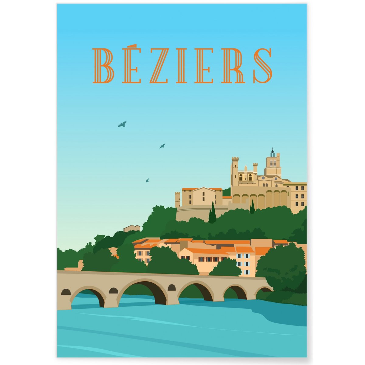Affiche ville Béziers blanc, L'AFFICHERIE