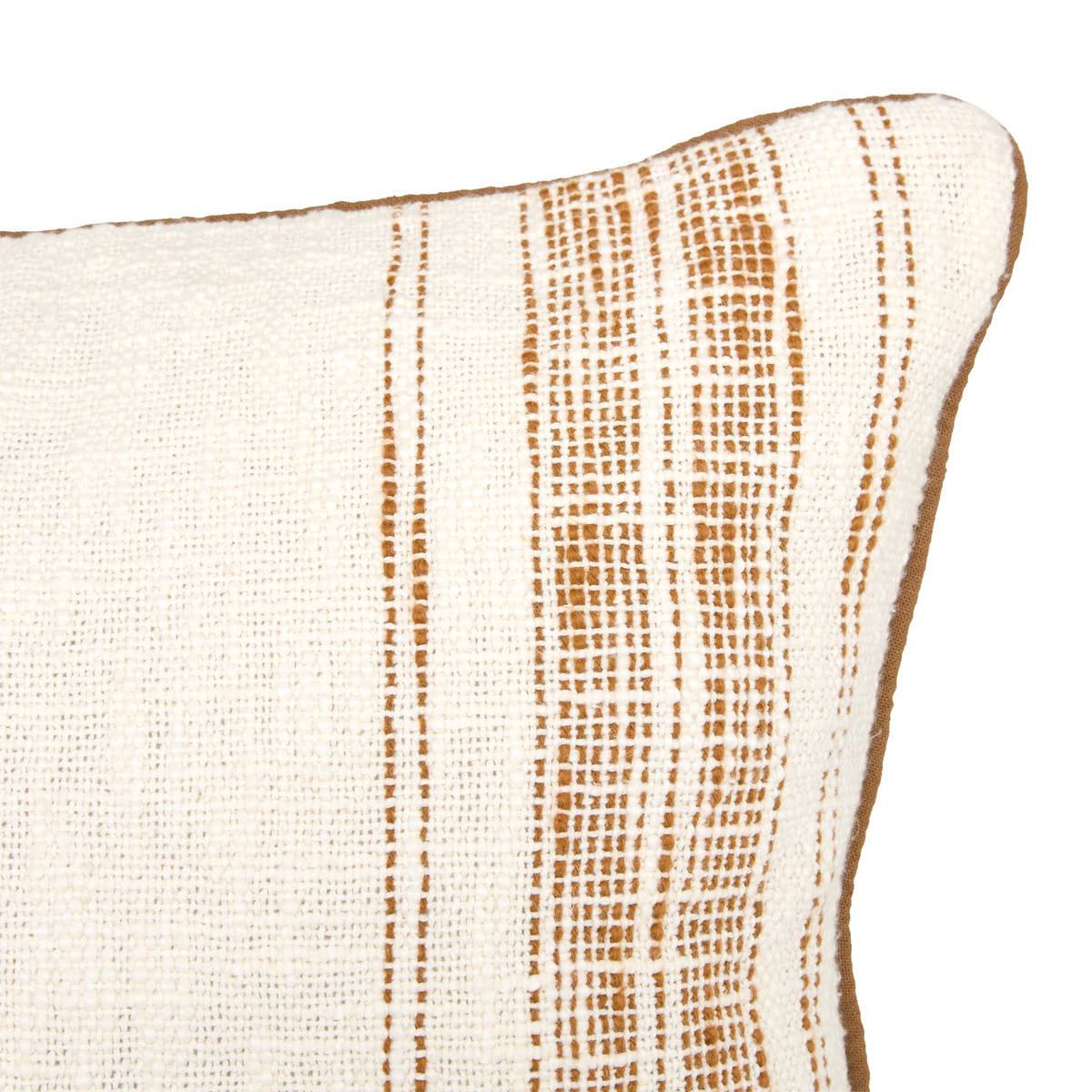 Coussin déhoussable en coton SIENNA beige lin, ATMOSPHERA