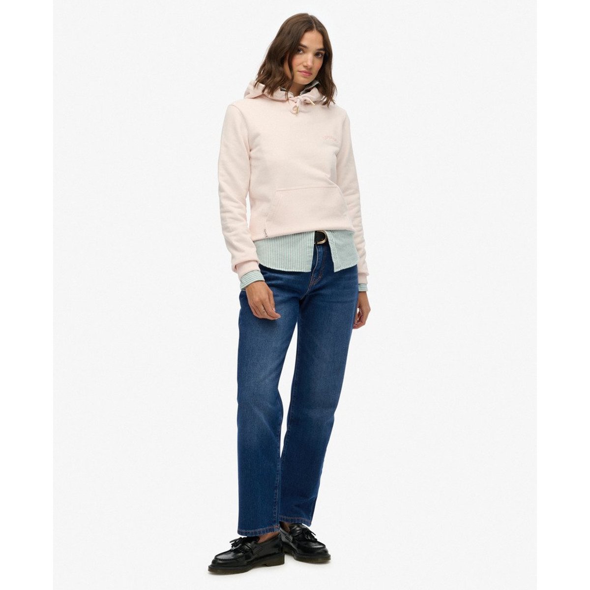 Sweat à capuche rose mauve matinal, SUPERDRY