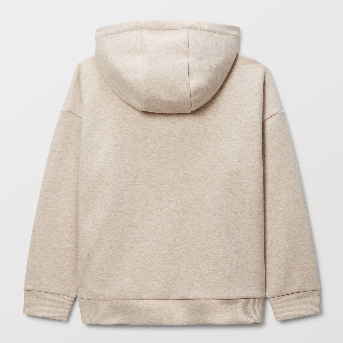 Sweat uni à capuche en coton BIO GOTS beige chine, MONOPRIX