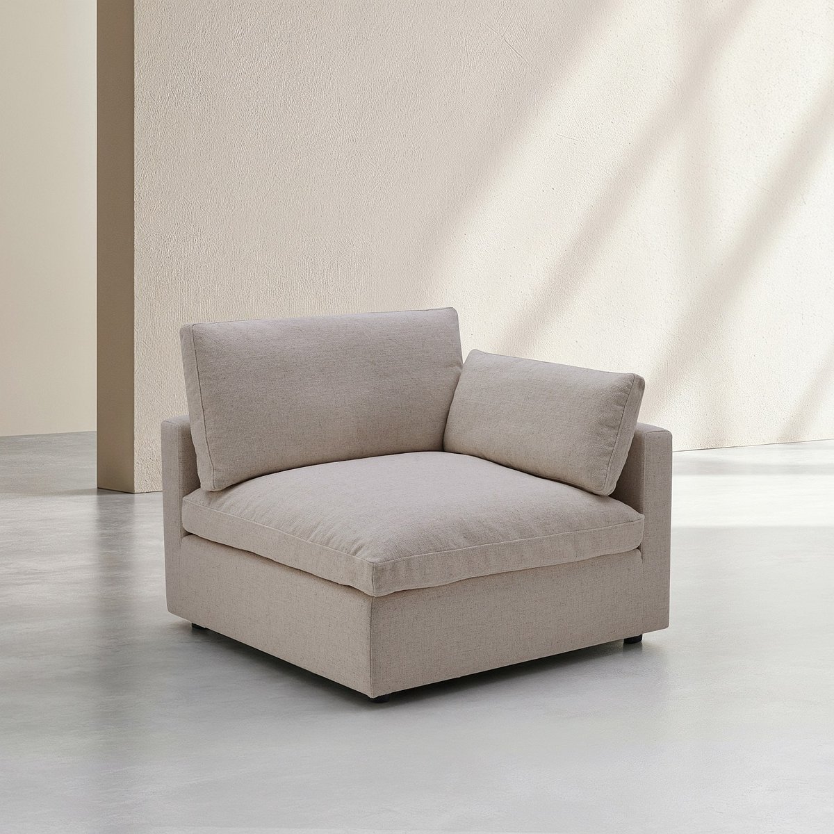 Elément d'angle réversible en tissu LAVINIO taupe, HABITAT