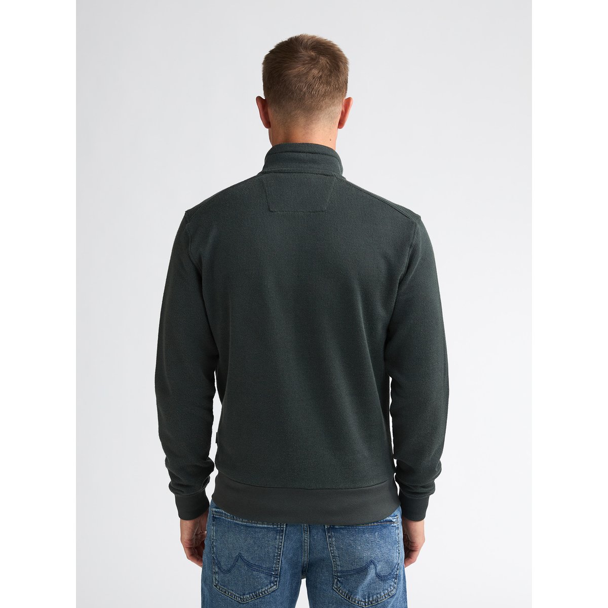 Sweat zippé en molleton forgeline vert deep green, PETROL INDUSTRIES