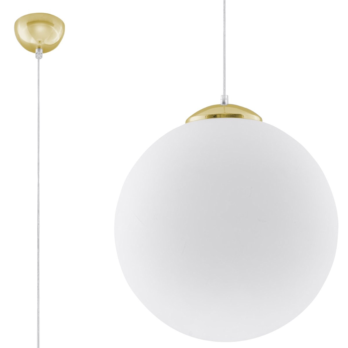 Suspension Acier Or/Blanc E27 1 Ugo 40 jaune, EDEN