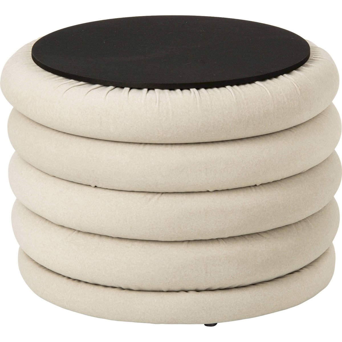 Pouf coffre en tissu bouclé écru, RECOLLECTION