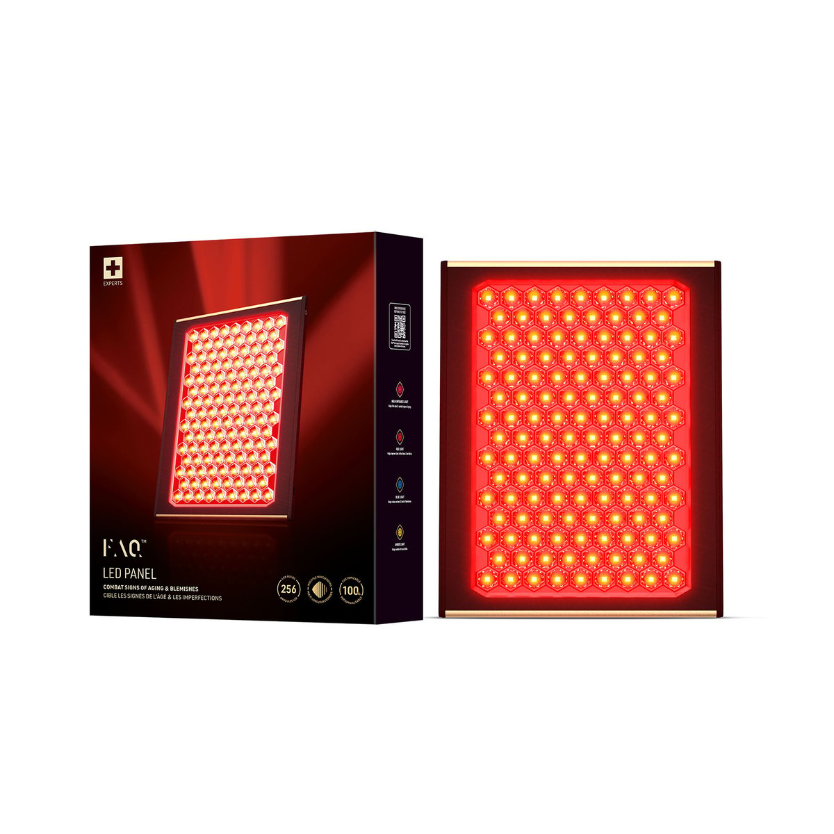 Lumineux multi-lumière de luxe pour le soin du visage et du corps PANNEAU LED FAQ couleur unique, FOREO