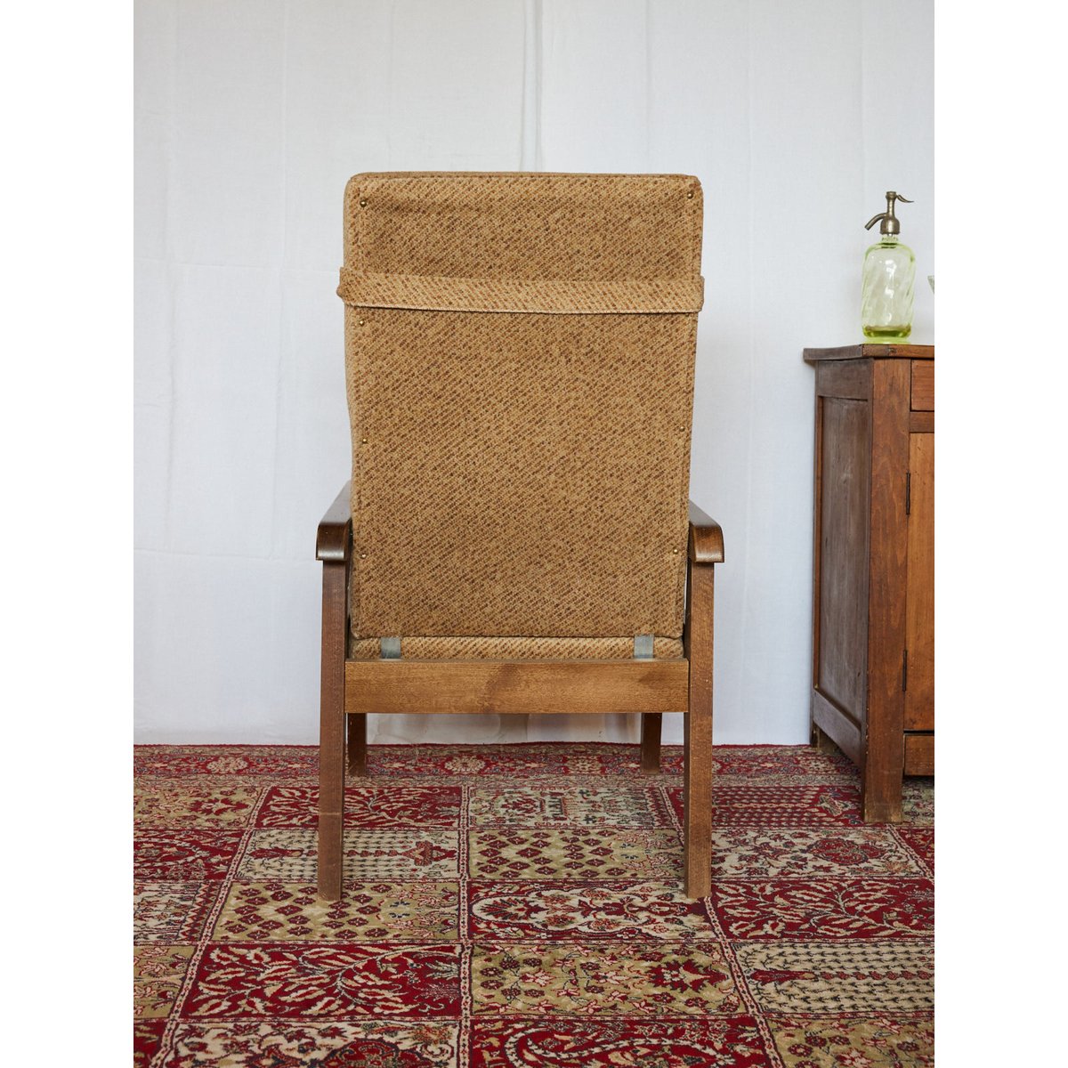 Fauteuil inclinable en bois Ernest N°1102 - Bon état bois foncé, DEBONGOUT