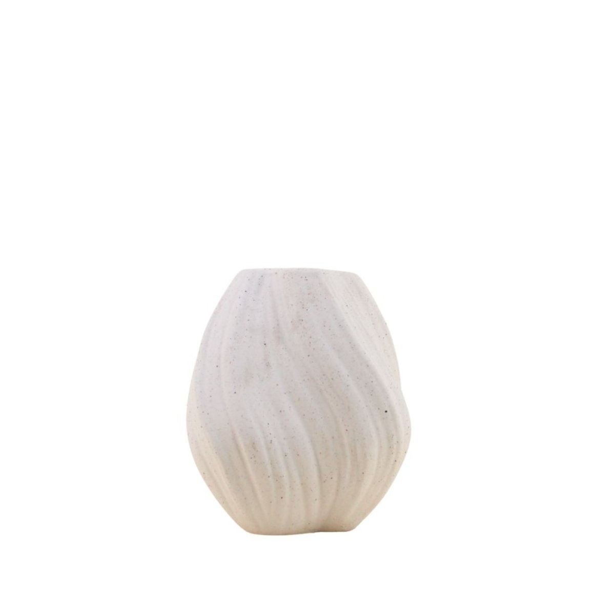 Vase twist en porcelaine vagues, H15cm blanc, ORNAMI