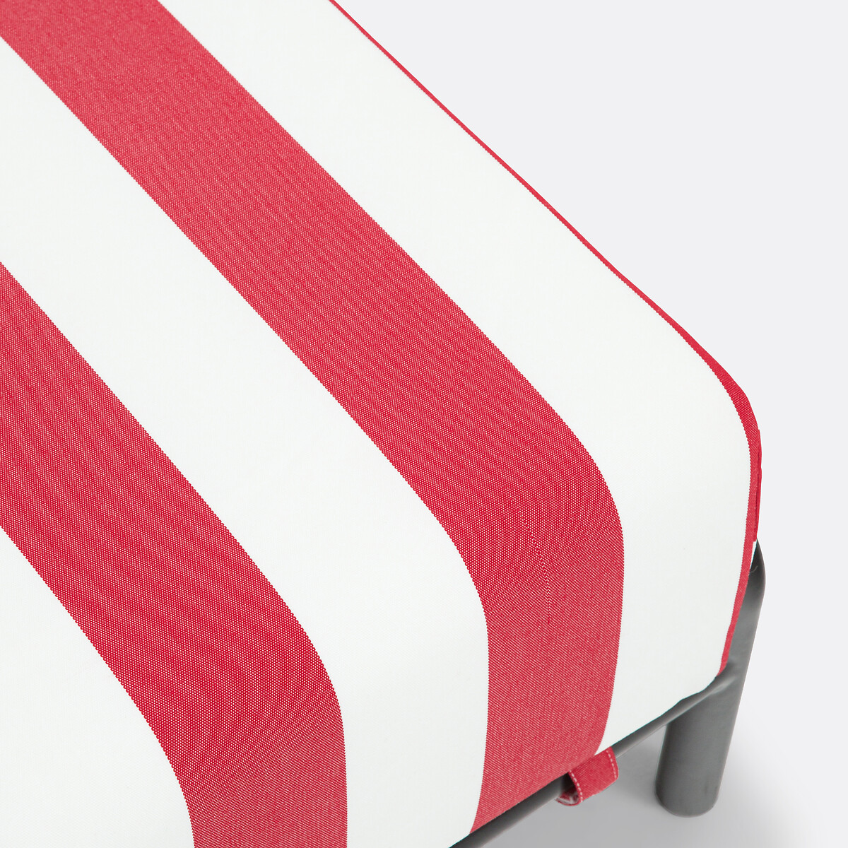 Tabouret/repose-pieds métal acier, Thomes rayé rouge/blanc, LA REDOUTE INTERIEURS