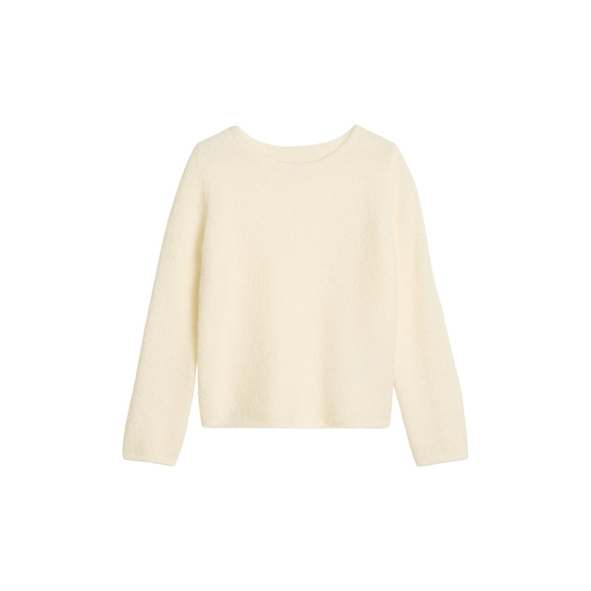 Pull bouclette regular en mélange de laine vierge et de laine d'alpaga blanc, MARC O'POLO