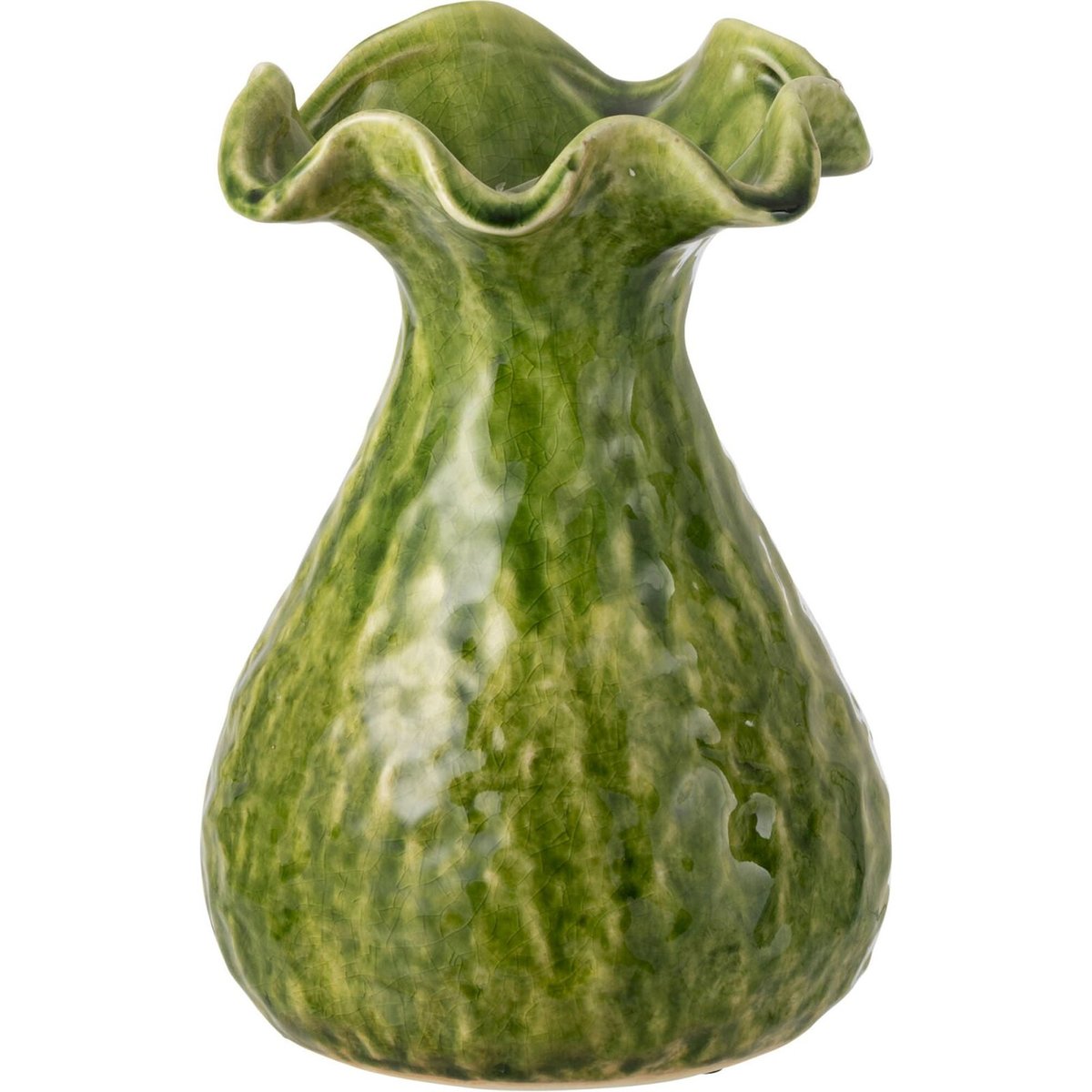 Vase irrégulier en poterie fait main vert, RECOLLECTION