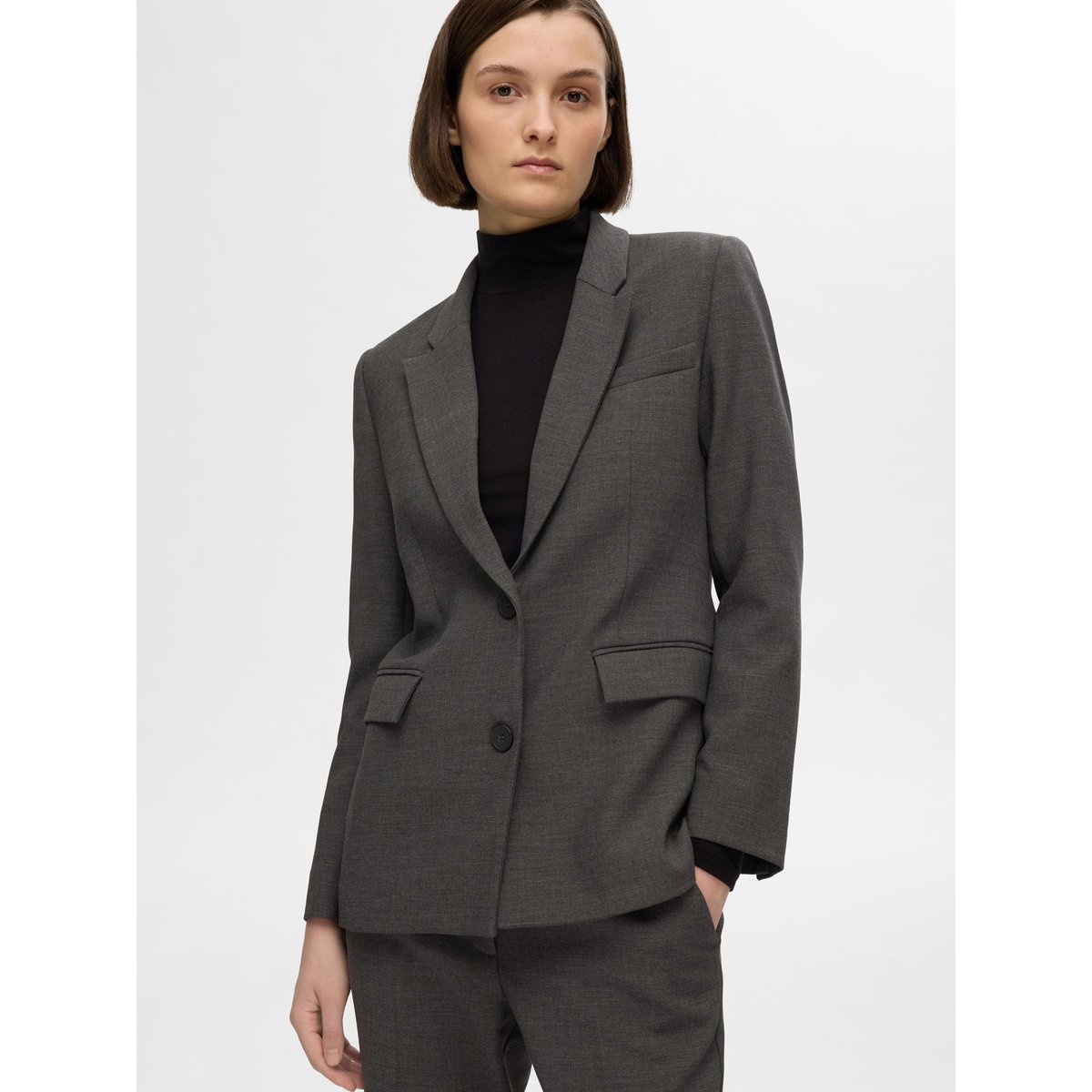 Blazer dark grey melange, SELECTED
