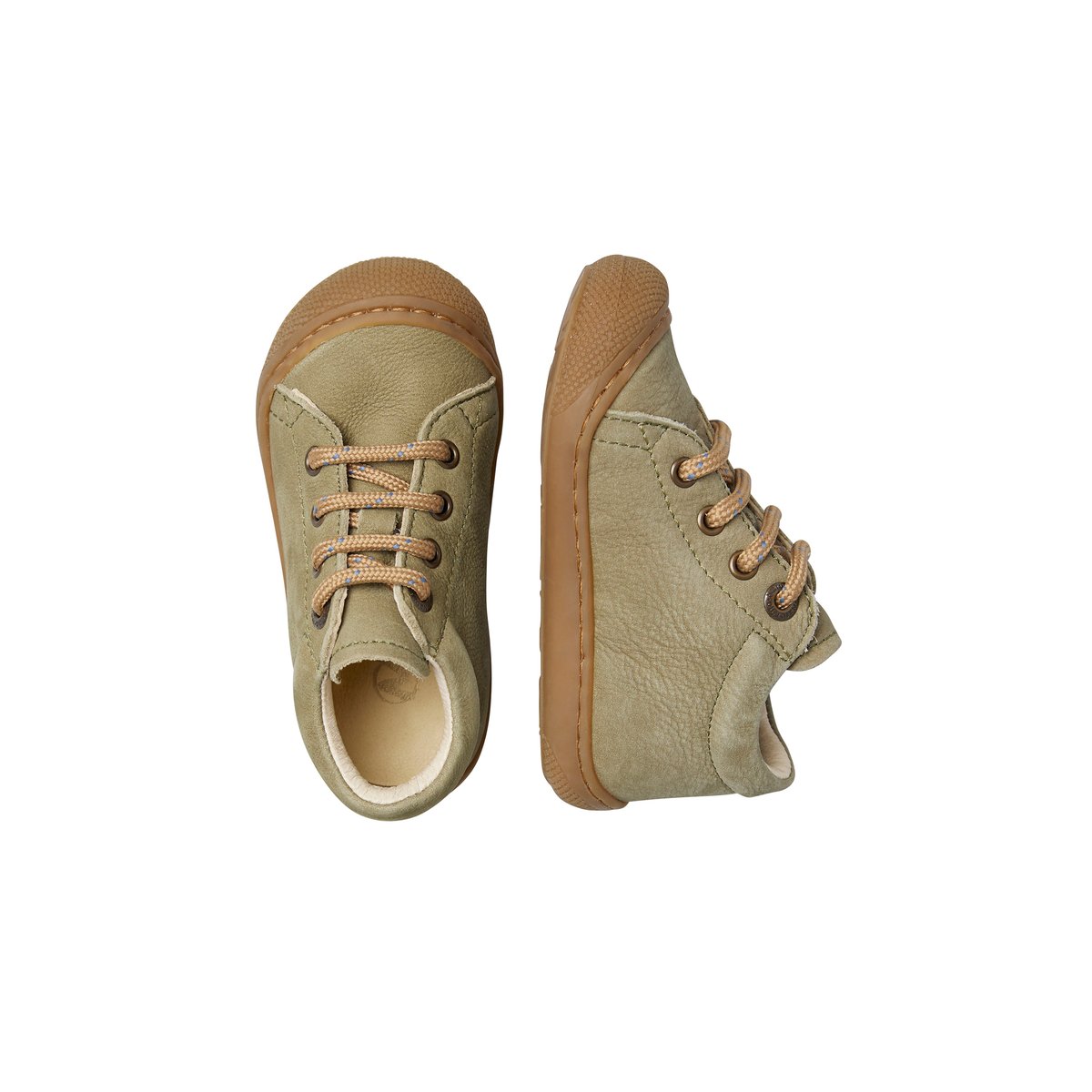 Chaussures premiers pas en suède COCOON kaki-, NATURINO