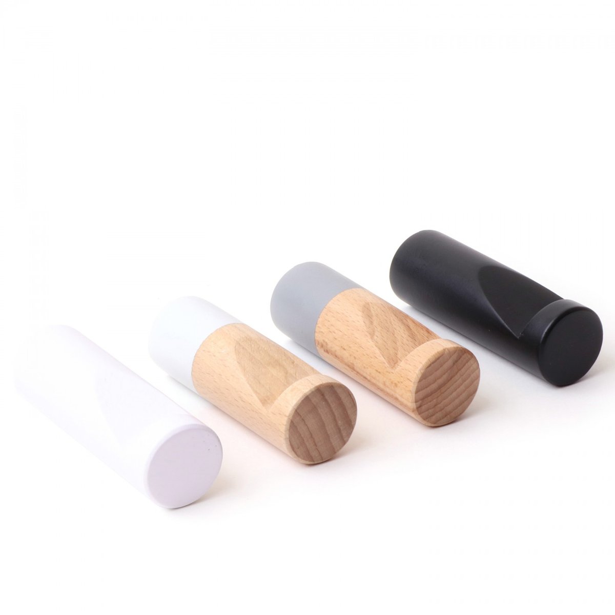 Patère Wook Cylindrique Unie Small Diam 30 X 90 mm blanc, ARCHIV