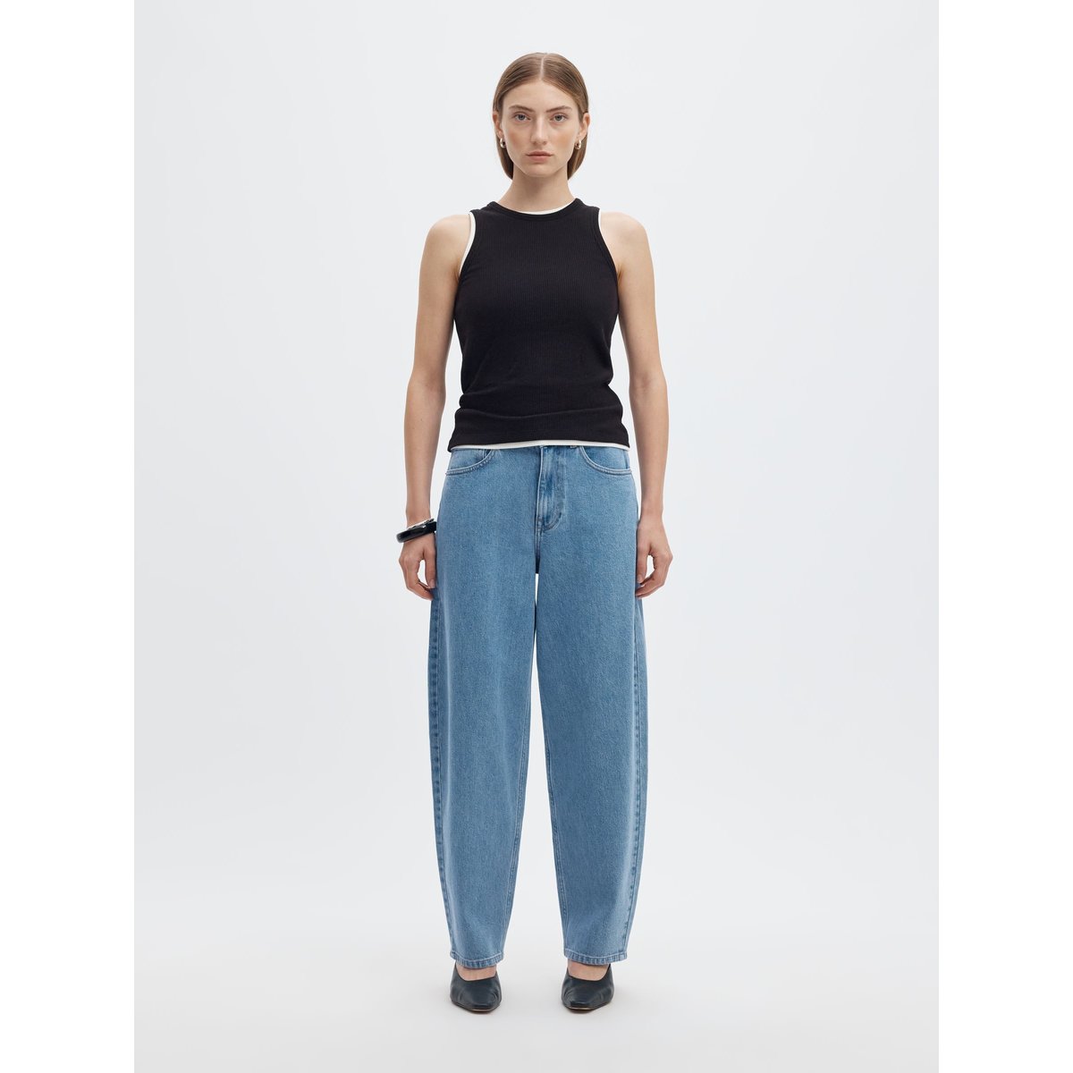 Jeans Barrel bleu - light blue denim1, SELECTED