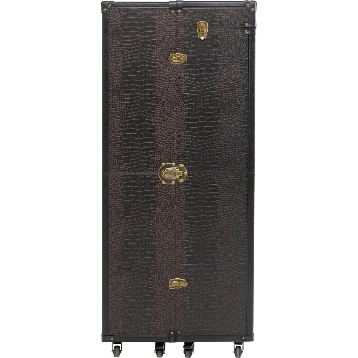 Malle-armoire en simili croco, GLOBETROTTER marron, KARE DESIGN