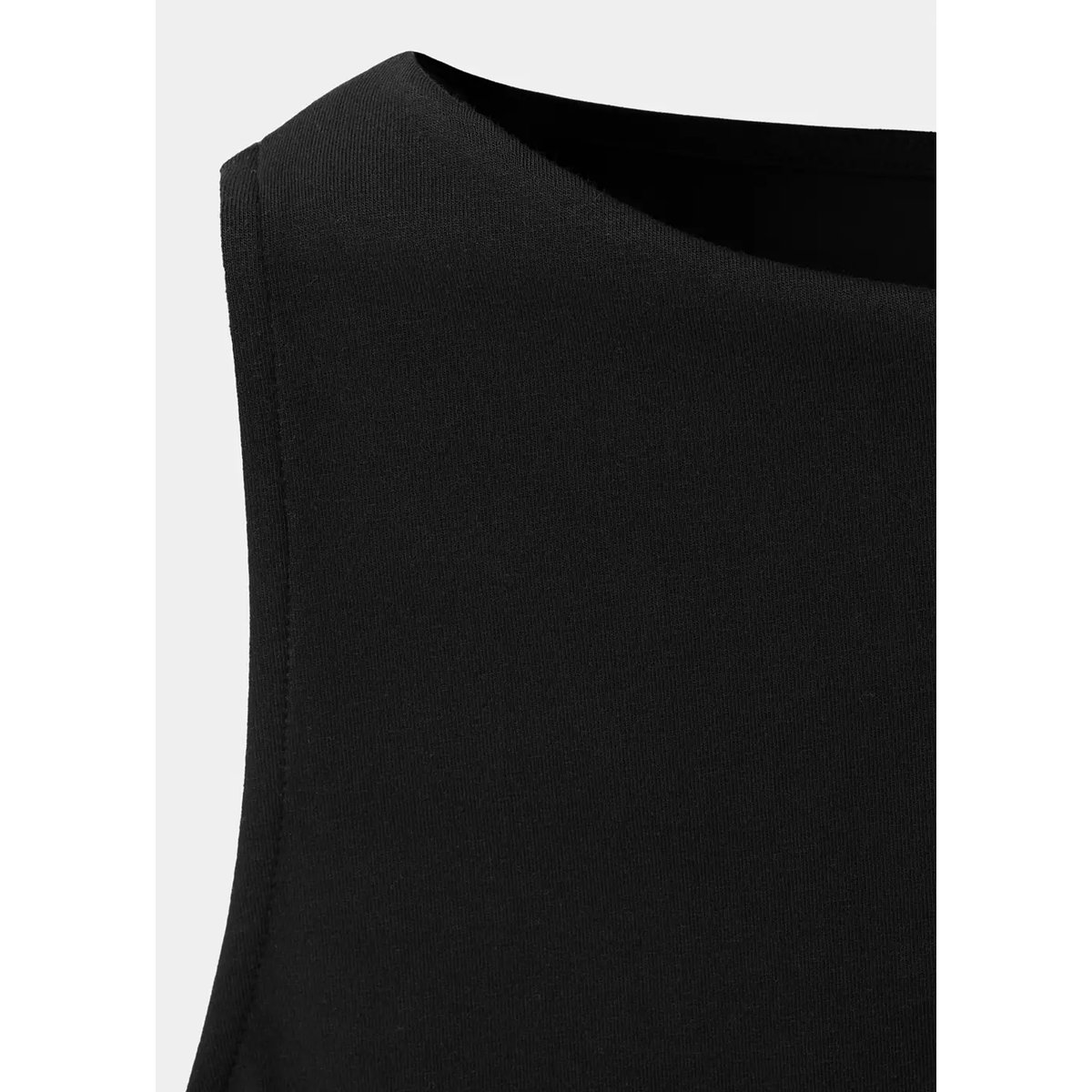 Top en coton drapé noir, MANGO