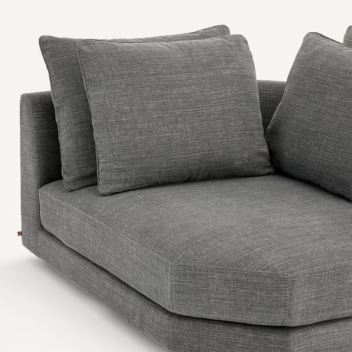 Canapé d'angle modulable en coton et lin, TIBERIO anthracite, AM.PM