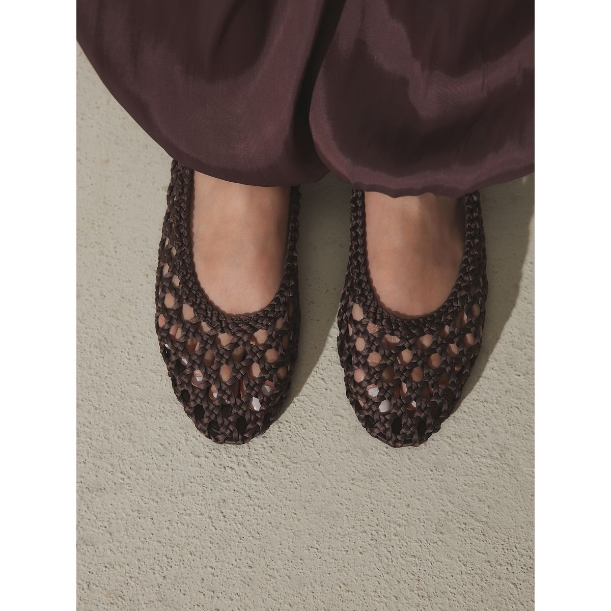 Ballerines en satin tissé forever comfort® marron chocolat, NEXT