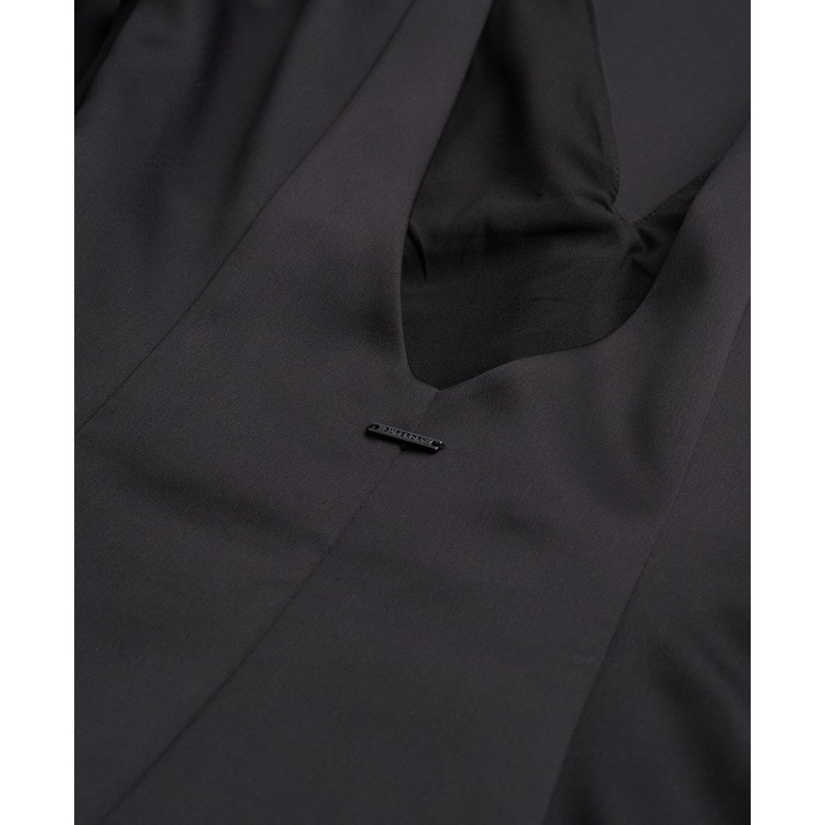 Robe Midi Satinée Col V noir, SUPERDRY