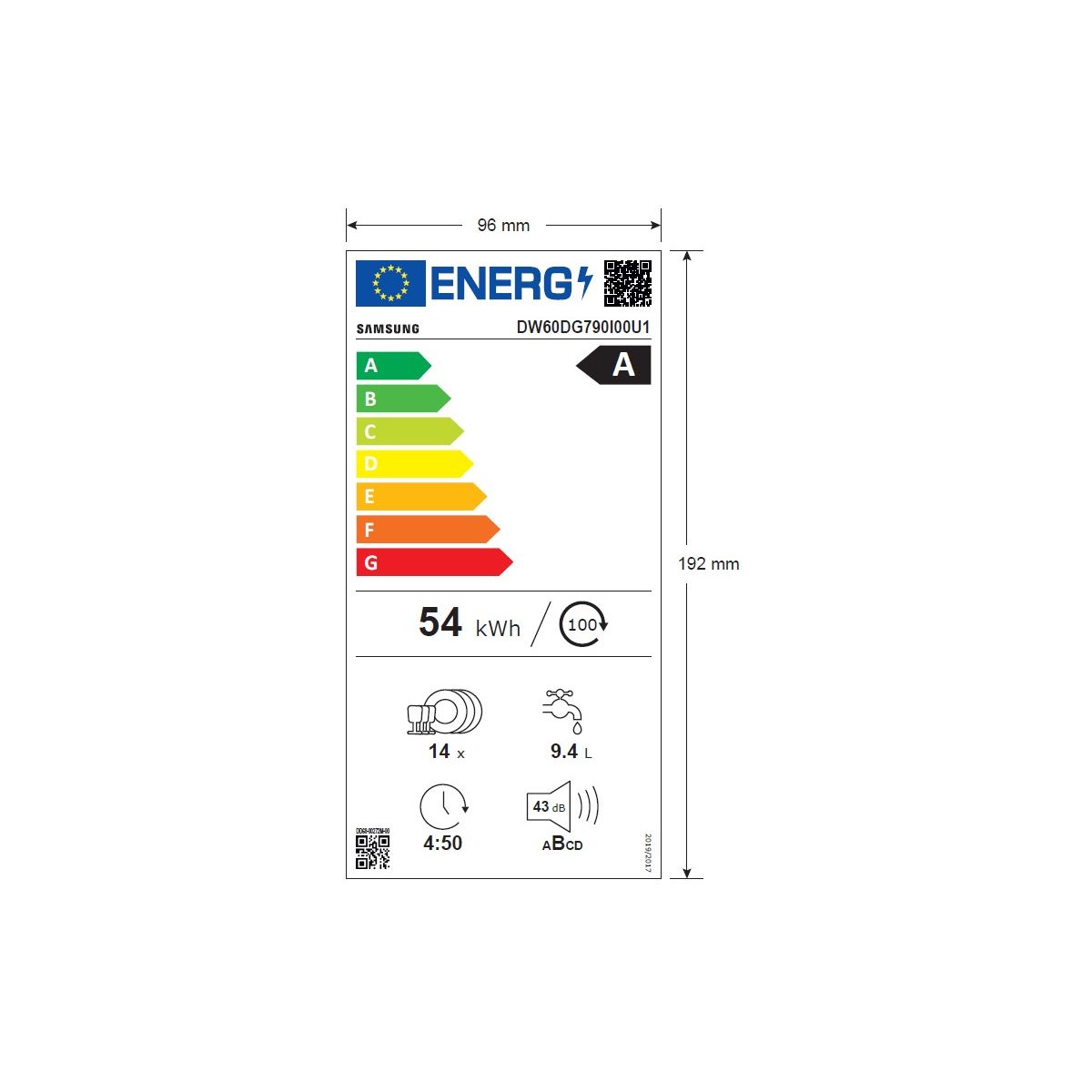 Lave vaisselle encastrable DW60DG790I00 couleur unique, SAMSUNG