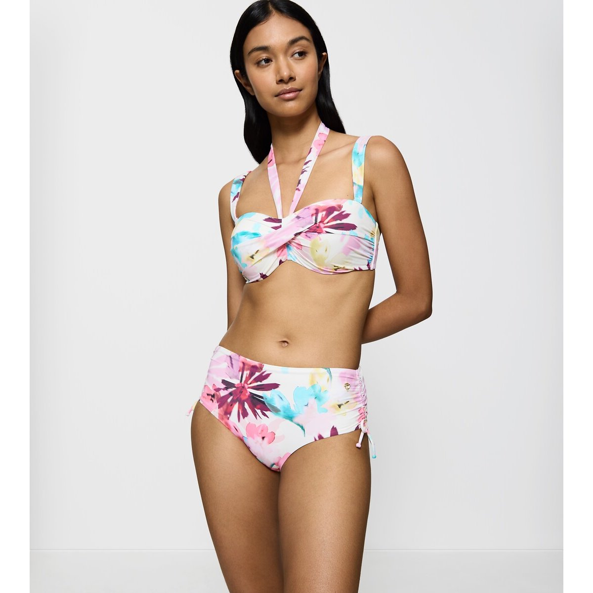 Summer Fleur Maxi Bikini Bottoms white floral print, TRIUMPH