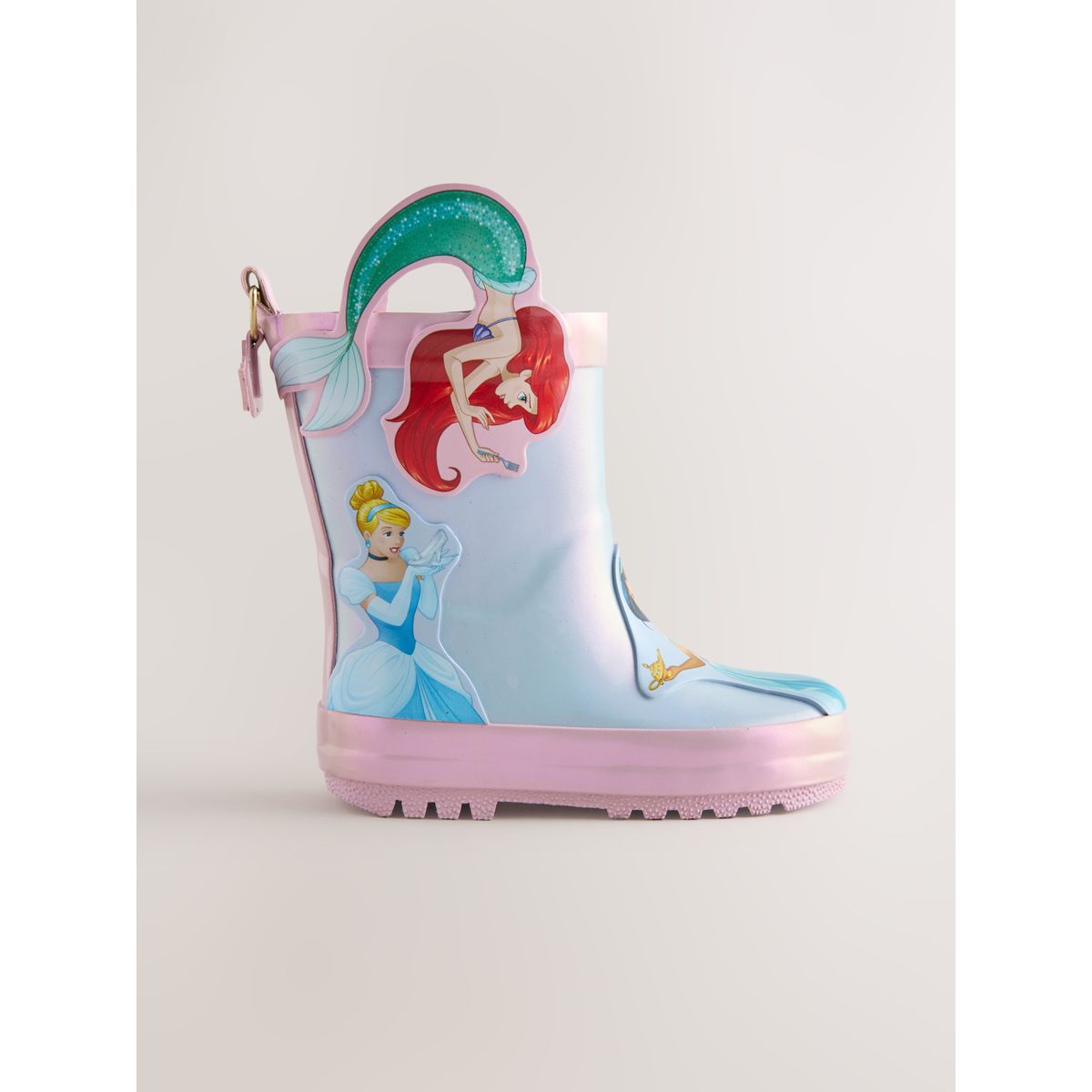 Bottes caoutchouc à poignée princesse disney bleu/rose, NEXT