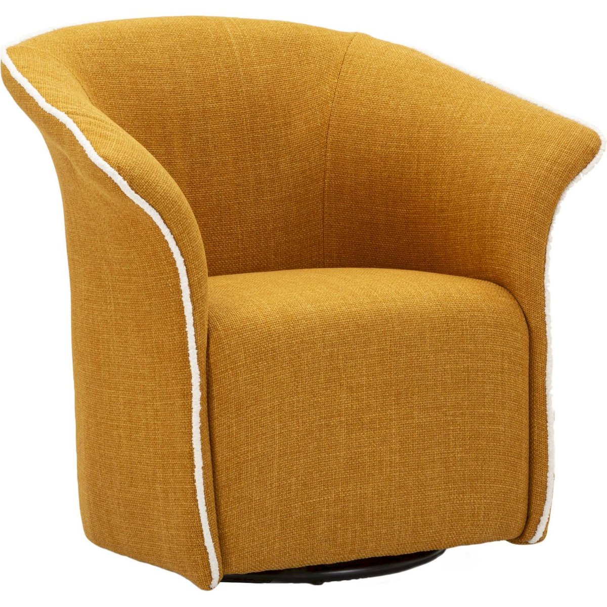 Fauteuil pivotant enveloppant socle en fer MODERN moutarde, RECOLLECTION