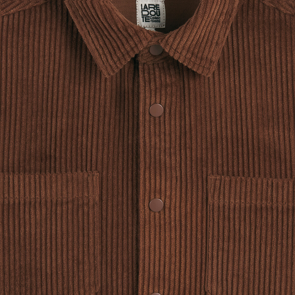 Camicia a maniche lunghe in velluto terracotta, LA REDOUTE COLLECTIONS