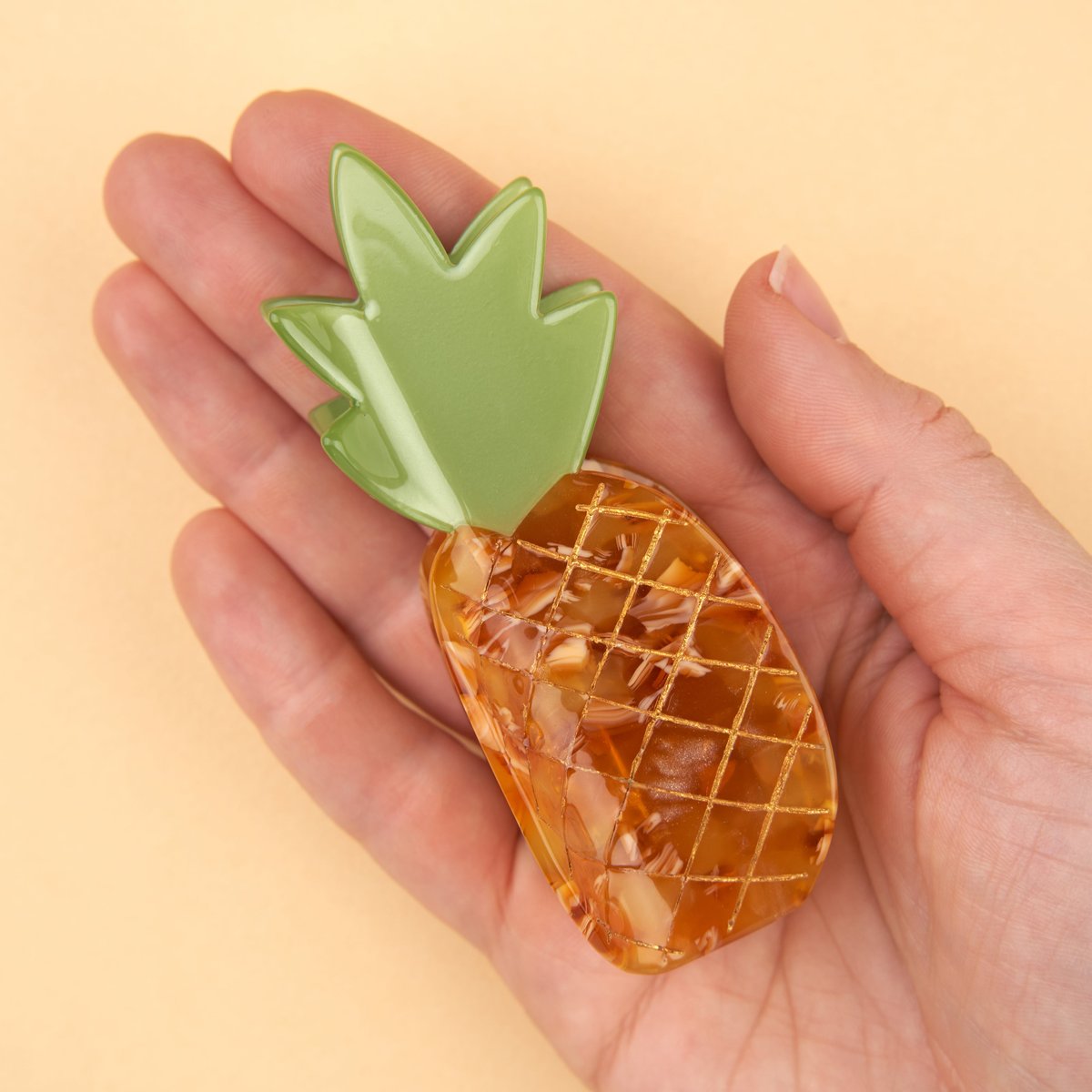 Pince à cheveux ANANAS orange et vert, COUCOU SUZETTE