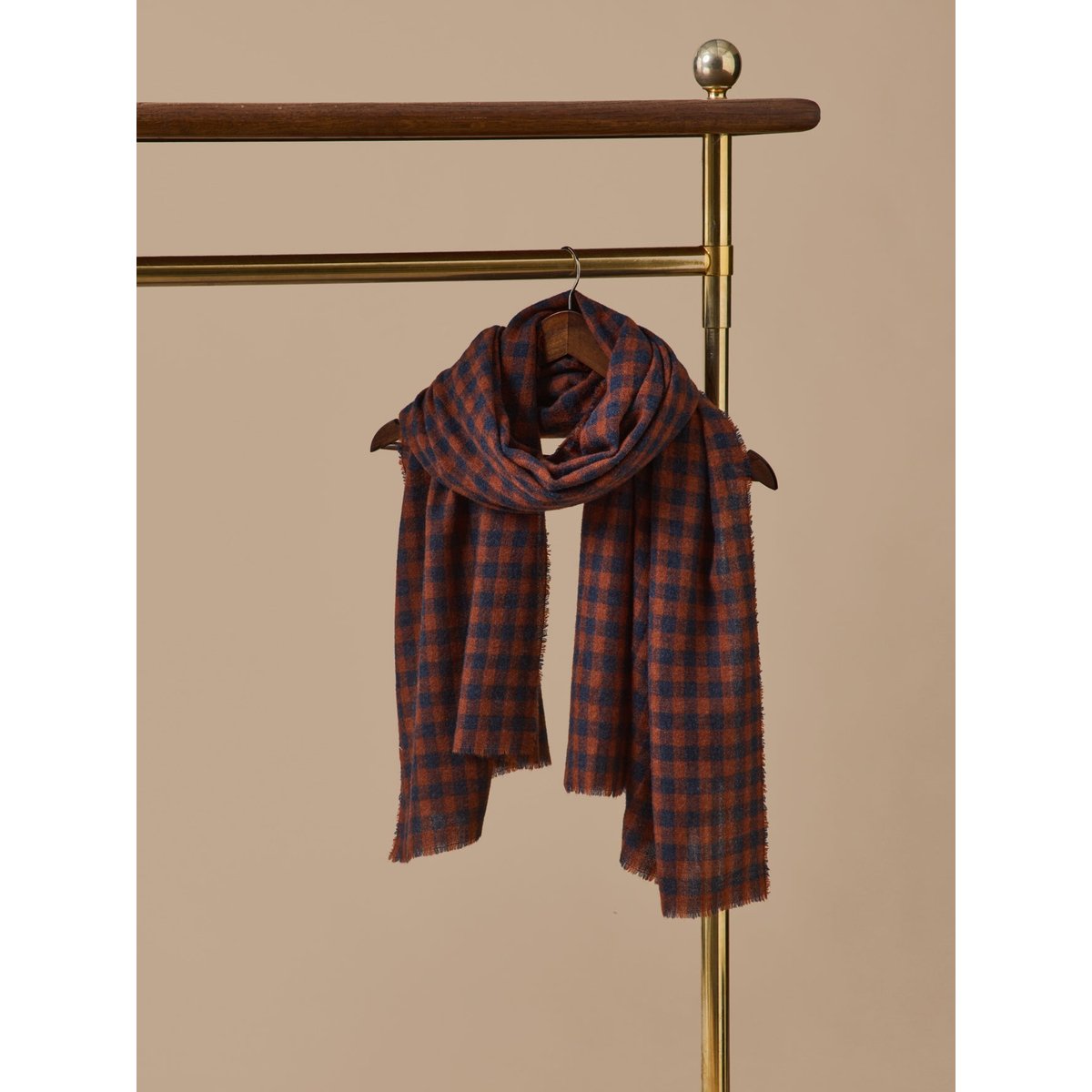 Foulard étamine carreaux vichy rouille, CYRILLUS