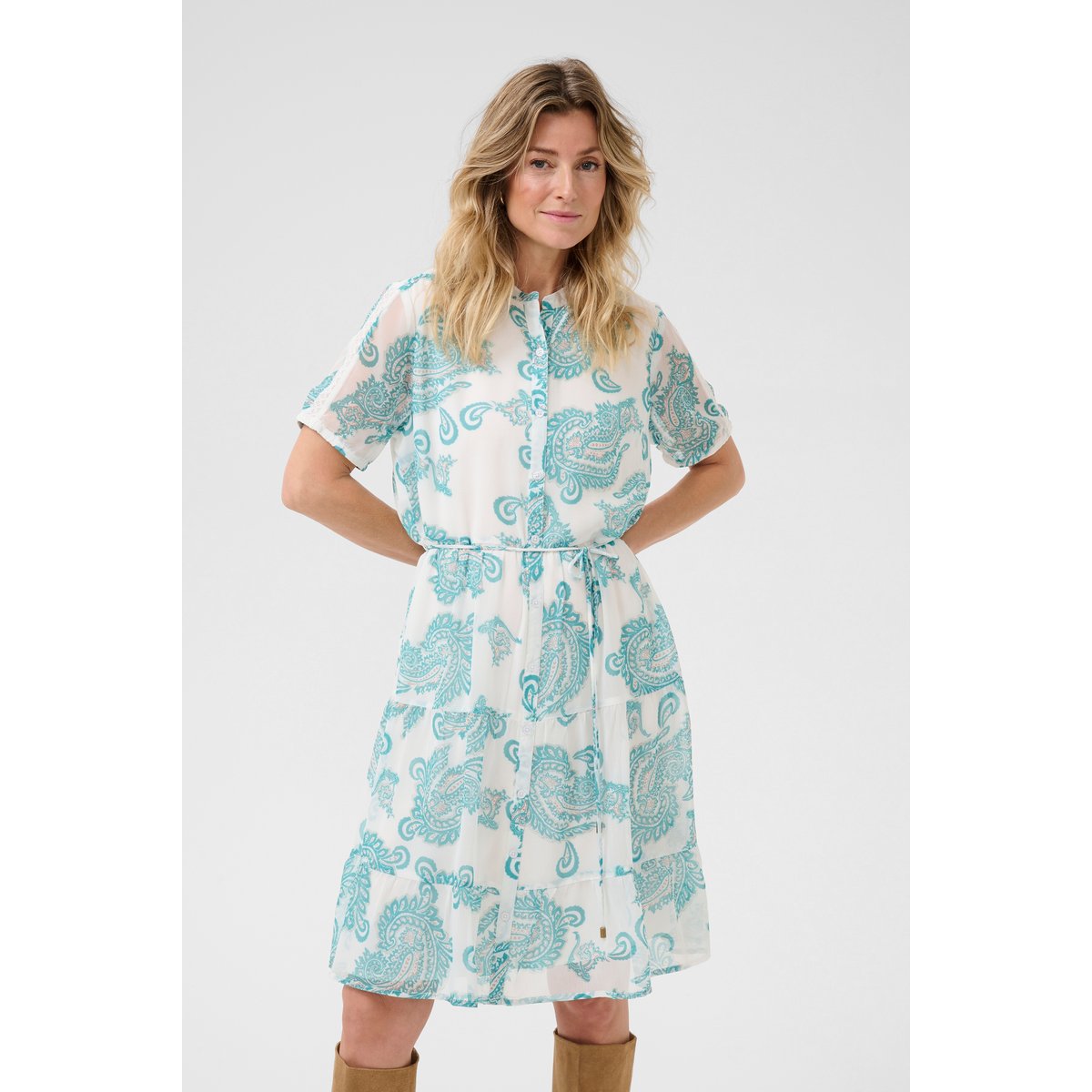 Robe bleu cachemire columbia paisley, CREAM
