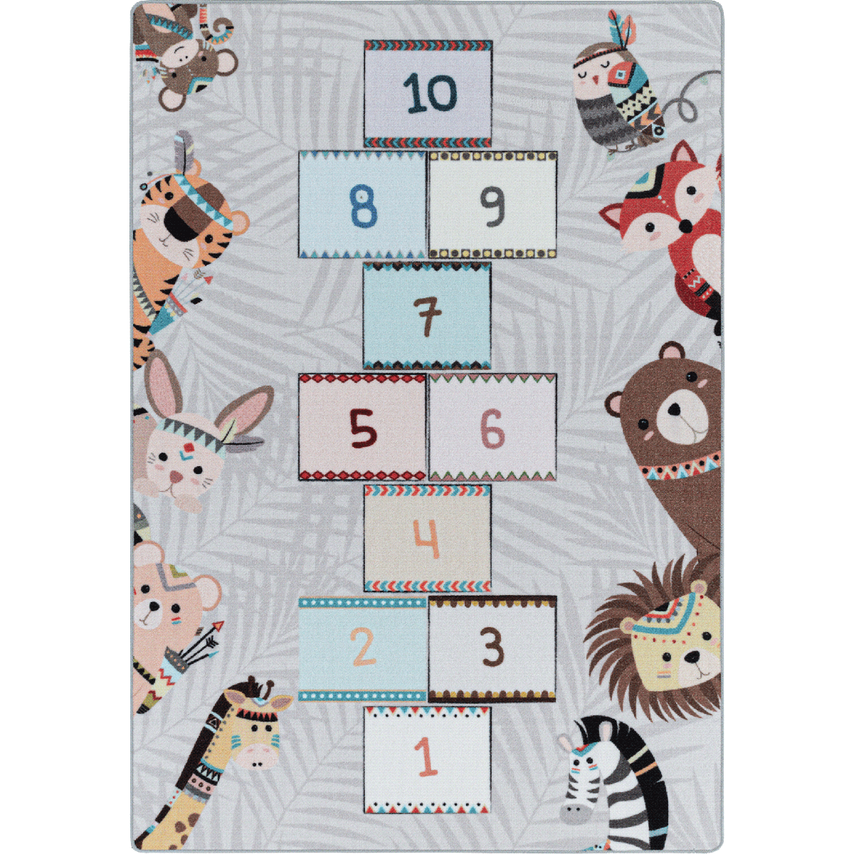Tapis enfant Lavable 30° HUSPLAY gris, marron, UN AMOUR DE TAPIS