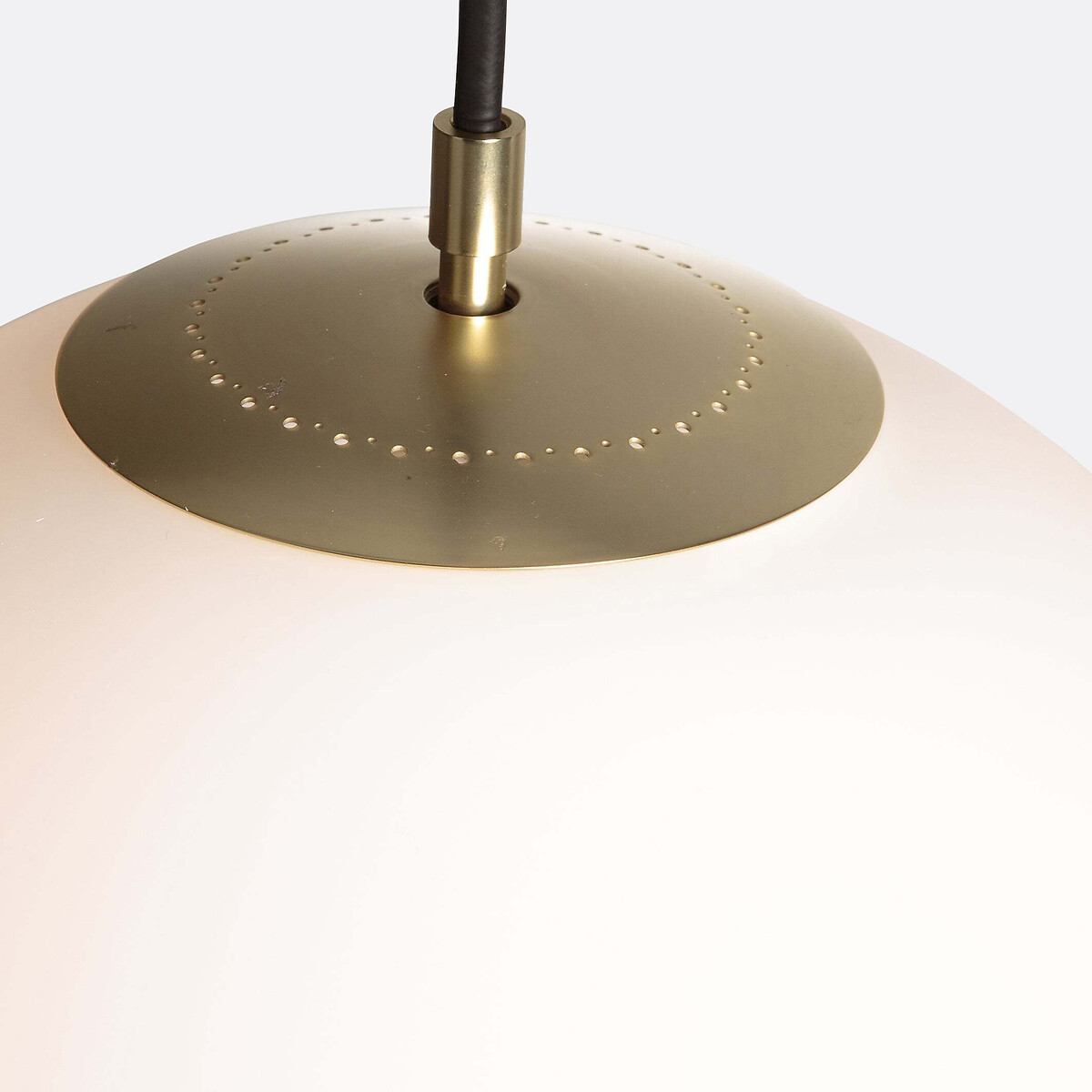 Suspension laiton et verre opaline Ø30 cm, Moricio blanc, LA REDOUTE INTERIEURS