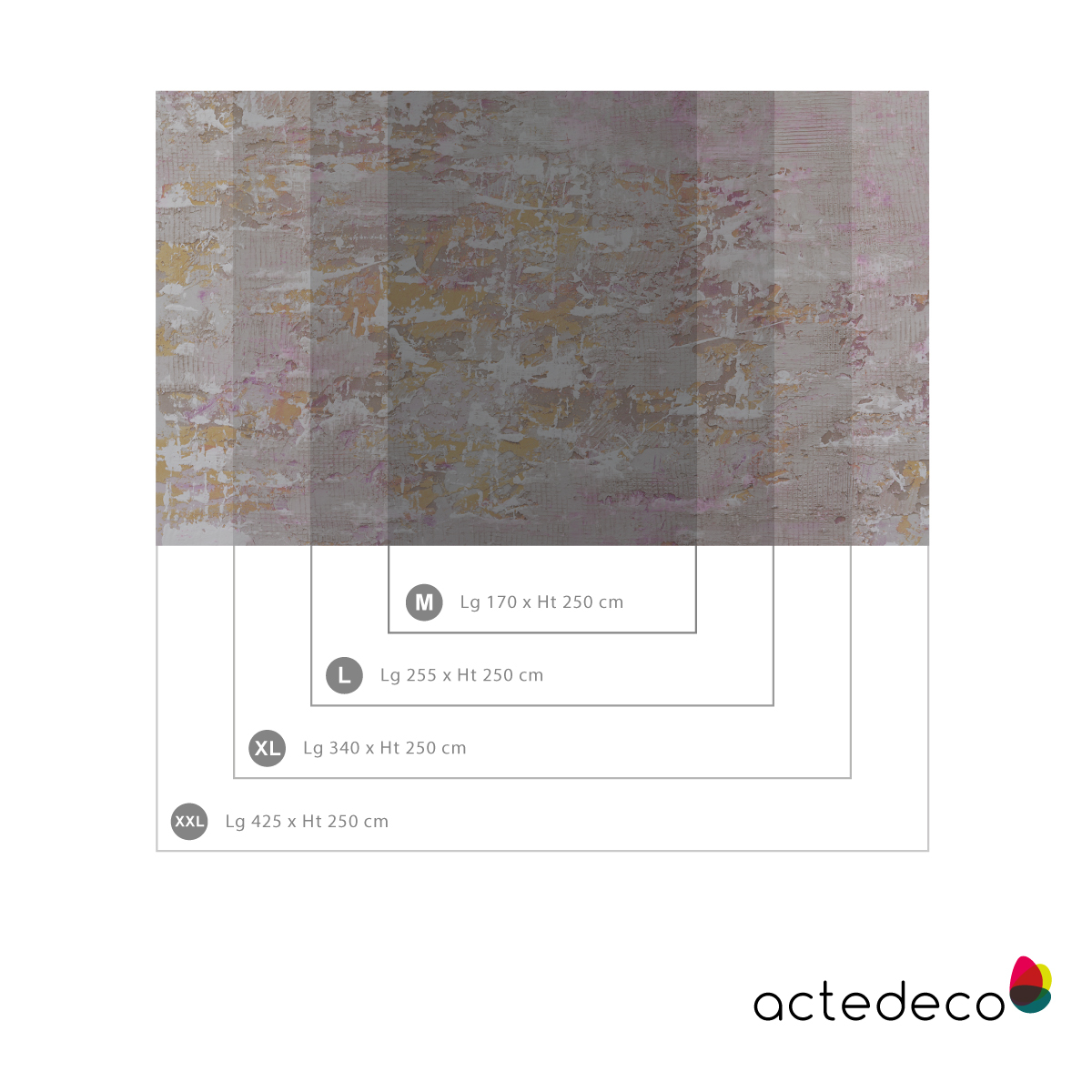 Papier peint panoramique Sweet pop, 425 x 250cm rose, ACTE DECO