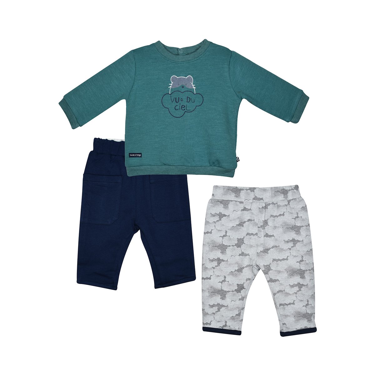 Sweat pantalon marti maille bebe bleu, SUCRE D'ORGE