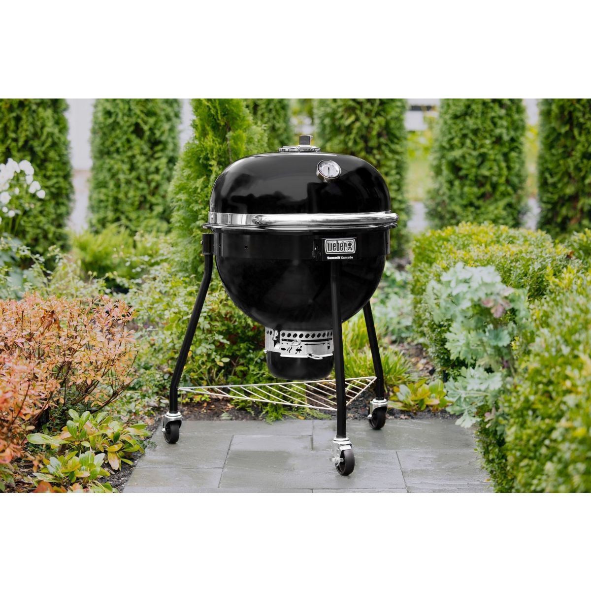 Kamado Summit E6 black sur pieds 61 cm noir, WEBER
