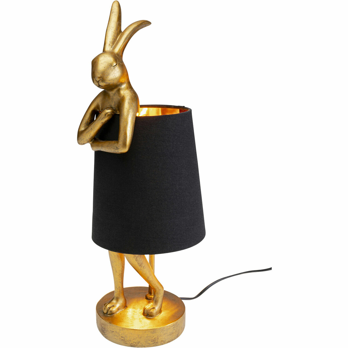 Tischleuchte Animal Rabbit 50cm schwarz glänzend, KARE DESIGN