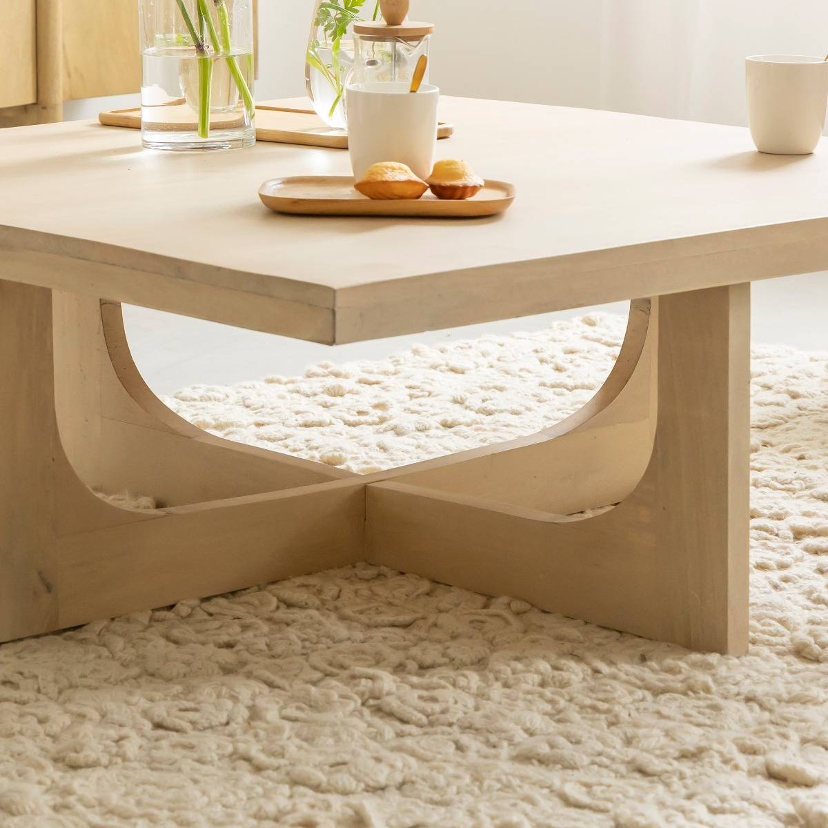 Table basse en bois de manguier ATLAS bois clair, MADE IN MEUBLES 