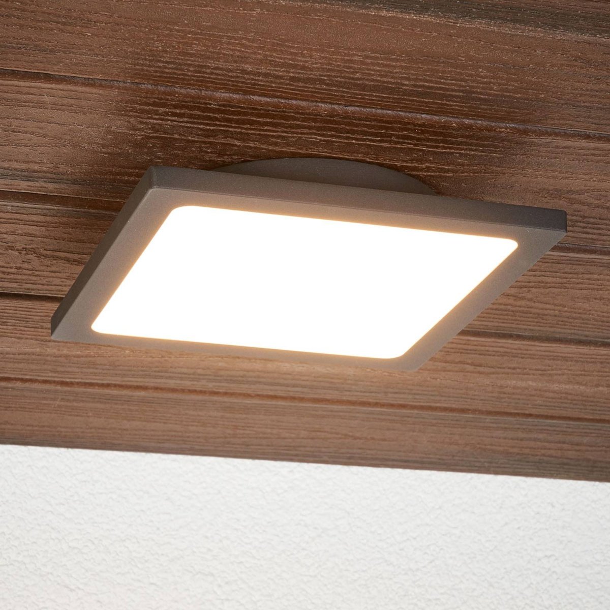 Plafonnier extérieur en aluminium moderneLED anthracite, blanc, LUCANDE