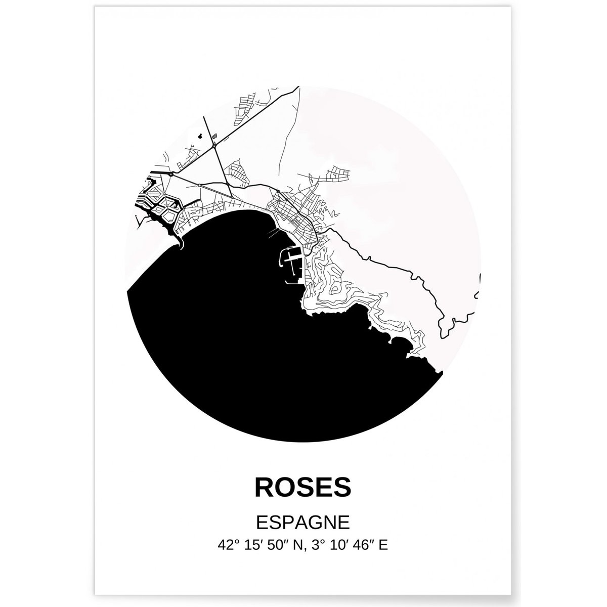 Affiche Carte Roses blanc, L'AFFICHERIE